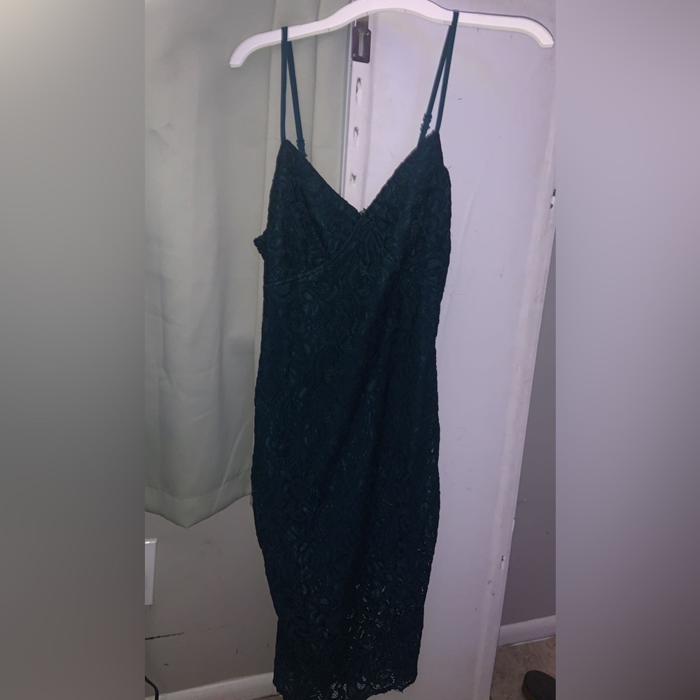 Green lace dress
